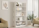 Libreria Bianco 8 Ripiani Installazione Libera 100x26x180h cm, Struttura Verticale - Noasca