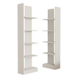Libreria Bianco 8 Ripiani Installazione Libera 100x26x180h cm, Struttura Verticale - Noasca