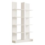 Libreria Bianco 8 Ripiani Installazione Libera 100x26x180h cm, Struttura Verticale - Noasca