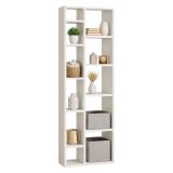 Libreria Bianco 9 Ripiani Installazione Libera 44x20x150h cm, Struttura Verticale - Mortara