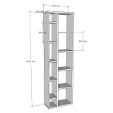 Libreria Bianco 9 Ripiani Installazione Libera 44x20x150h cm, Struttura Verticale - Mortara