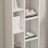 Libreria Bianco 9 Ripiani Installazione Libera 44x20x150h cm, Struttura Verticale - Mortara