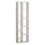 Libreria Bianco 9 Ripiani Installazione Libera 44x20x150h cm, Struttura Verticale - Mortara