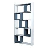 Libreria Bianco blu Ardesia 4 Ripiani Installazione Libera 80x22x170h cm, Sfumatura Colore Struttura Ardesia - Policoro