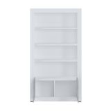 Libreria Bianco Grigio Cemento 3 Ripiani 2 Ante 105x42x191h cm, Installazione a Terra - Spinoso