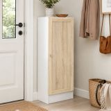 Libreria Bianco Marrone Quercia Cassetti 2 Ripiani 41x28x107h cm, - Amedee