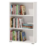 Libreria Bianco Opaco 2 Ripiani Installazione a Terra 70x24.5x107.5h cm, Sfumatura Colore Struttura Opaco - Moiano