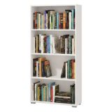 Libreria Bianco Opaco 3 Ripiani Installazione a Terra 70x24.5x142h cm, Sfumatura Colore Struttura Opaco - Prisco