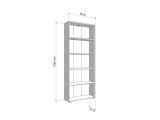Libreria Bianco Opaco 4 Ripiani Installazione a Terra 70x24.5x176.5h cm, Sfumatura Colore Struttura Opaco - Urgnano