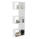 Libreria Bianco Rovere 4 Ripiani Installazione Libera 52x19x150h cm, Struttura Verticale - Nave