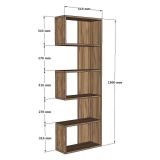 Libreria Bianco Rovere 4 Ripiani Installazione Libera 52x19x150h cm, Struttura Verticale - Nave
