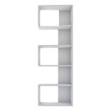 Libreria Bianco Rovere 4 Ripiani Installazione Libera 52x19x150h cm, Struttura Verticale - Nave