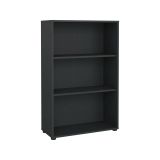 Libreria Camille, Scaffale da ufficio, Mobile portalibri, Biblioteca, 34x80 h124 cm, Grigio