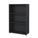 Libreria Camille, Scaffale da ufficio, Mobile portalibri, Biblioteca, 34x80 h124 cm, Grigio