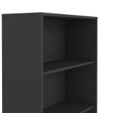 Libreria Camille, Scaffale da ufficio, Mobile portalibri, Biblioteca, 34x80 h124 cm, Grigio