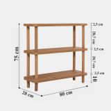 Libreria Chamukuy, Scaffale da ufficio, Mobile portalibri, Biblioteca, 80x28 h75 cm, Quercia