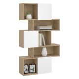 Libreria chic rovere e bianca lucida 95x166h cm - Acetosella