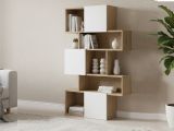 Libreria chic rovere e bianca lucida 95x166h cm - Acetosella