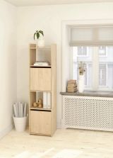Libreria Claric, Scaffale da ufficio, Mobile portalibri, Biblioteca, 34x40 h155 cm, Rovere