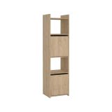 Libreria Claric, Scaffale da ufficio, Mobile portalibri, Biblioteca, 34x40 h155 cm, Rovere
