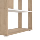 Libreria Colette, Scaffale da ufficio, Mobile portalibri, Biblioteca, 34x80 h205 cm, Rovere e Bianco