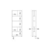 Libreria Colette, Scaffale da ufficio, Mobile portalibri, Biblioteca, 34x80 h205 cm, Rovere e Grigio