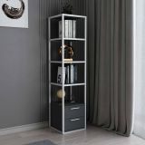 Libreria con 2 cassetti bianca e antracite 39x169h cm - Arsim