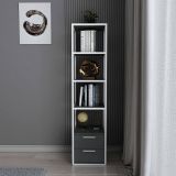 Libreria con 2 cassetti bianca e antracite 39x169h cm - Arsim