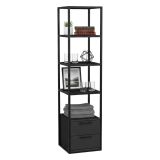 Libreria con 2 cassetti nera e antracite 39x169h cm - Arsim