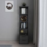 Libreria con 2 cassetti nera e antracite 39x169h cm - Arsim