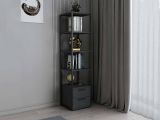 Libreria con 2 cassetti nera e antracite 39x169h cm - Arsim