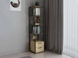 Libreria con 2 cassetti nera e quercia 39x169h cm - Arsim
