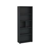 Libreria Desiree, Scaffale da ufficio, Mobile portalibri, Biblioteca, 34x80 h205 cm, Grigio