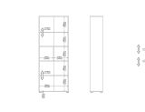 Libreria Desiree, Scaffale da ufficio, Mobile portalibri, Biblioteca, 34x80 h205 cm, Grigio