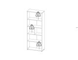 Libreria Desiree, Scaffale da ufficio, Mobile portalibri, Biblioteca, 34x80 h205 cm, Rovere