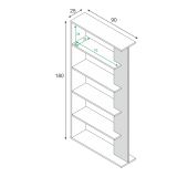 Libreria divisoria bianca e cemento 90x180h cm - Eolo