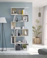 Libreria divisoria bianca e rovere 80x192h cm - Ataman