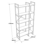 Libreria divisoria grigia e marmo 87x175h cm - Zephirine