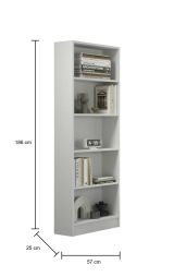 Libreria Draut, 57x25h186 cm, Bianco