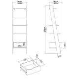Libreria elegante bianca e nera 55x180h cm - Acascia