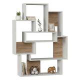 Libreria elegante bianca e quercia 101x132h cm - KhaiMuk