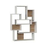 Libreria elegante bianca e quercia 101x132h cm - KhaiMuk