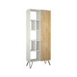Libreria elegante bianca e quercia 79x190h cm - Lince