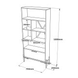 Libreria elegante marrone e grigia 75x160h cm - Fabrice