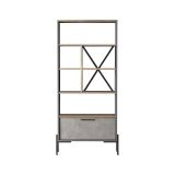 Libreria elegante marrone e grigia 75x160h cm - Fabrice