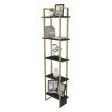Libreria elegante nera e oro 45x180h cm - Giraffa