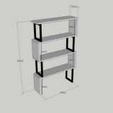 Libreria elegante noce 80x128h cm - Haruto