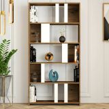 Libreria elegante noce e bianca 90x180h cm - Scapolita