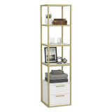Libreria elegante oro e bianca 39x169h cm - Arsim