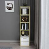 Libreria elegante oro e bianca 39x169h cm - Arsim